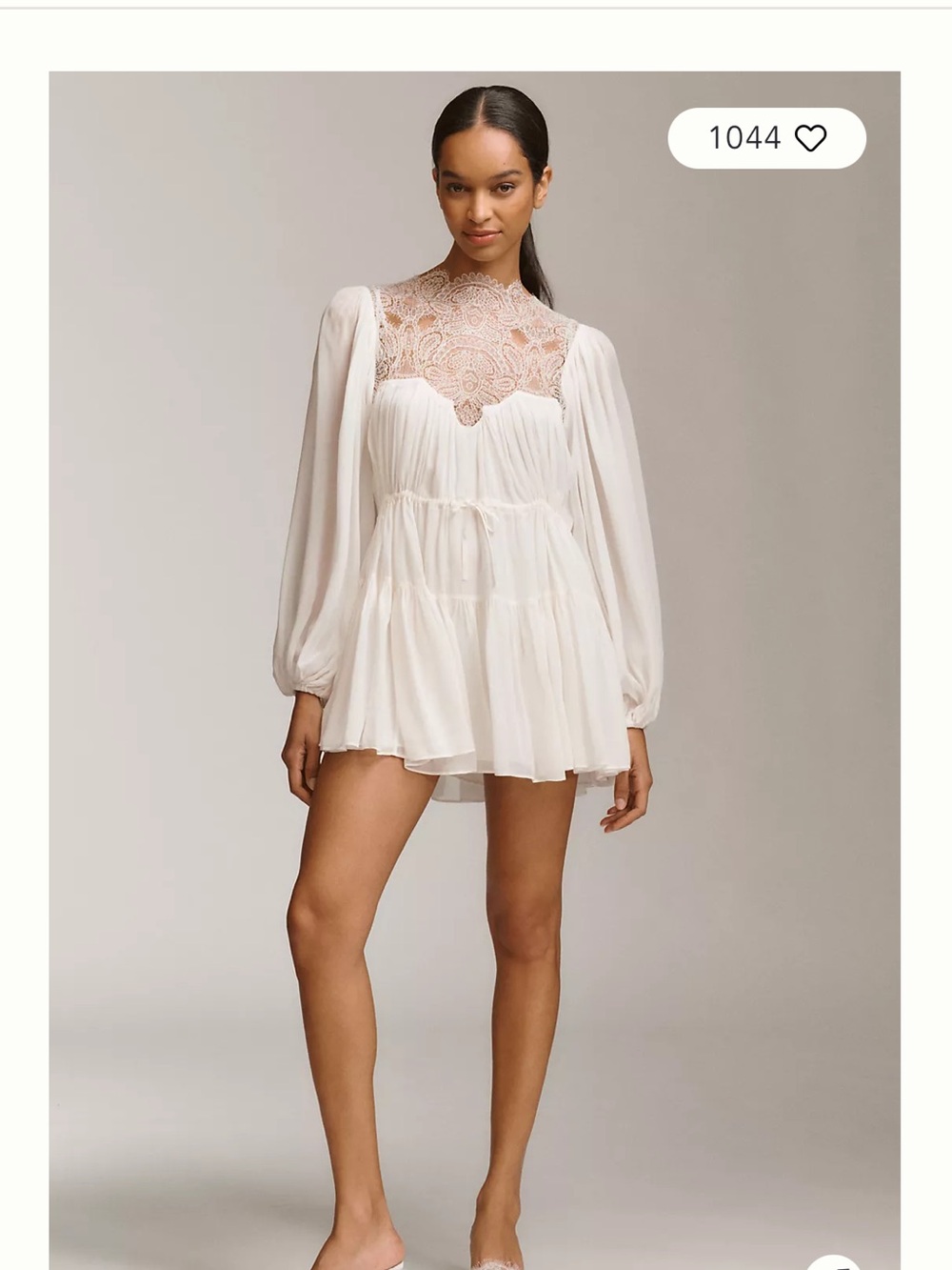 Shona Joy Emory Long-Sleeve Lace Mini Dress - Picture 3 of 4